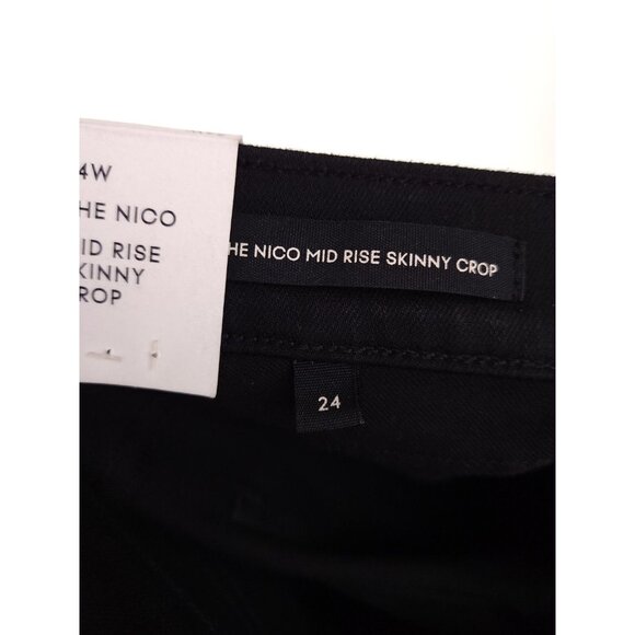 Aritzia Denim Forum The Nico Mid Rise Skinny Crop Jean Size 24 XS Black Stretch - Picture 15 of 16